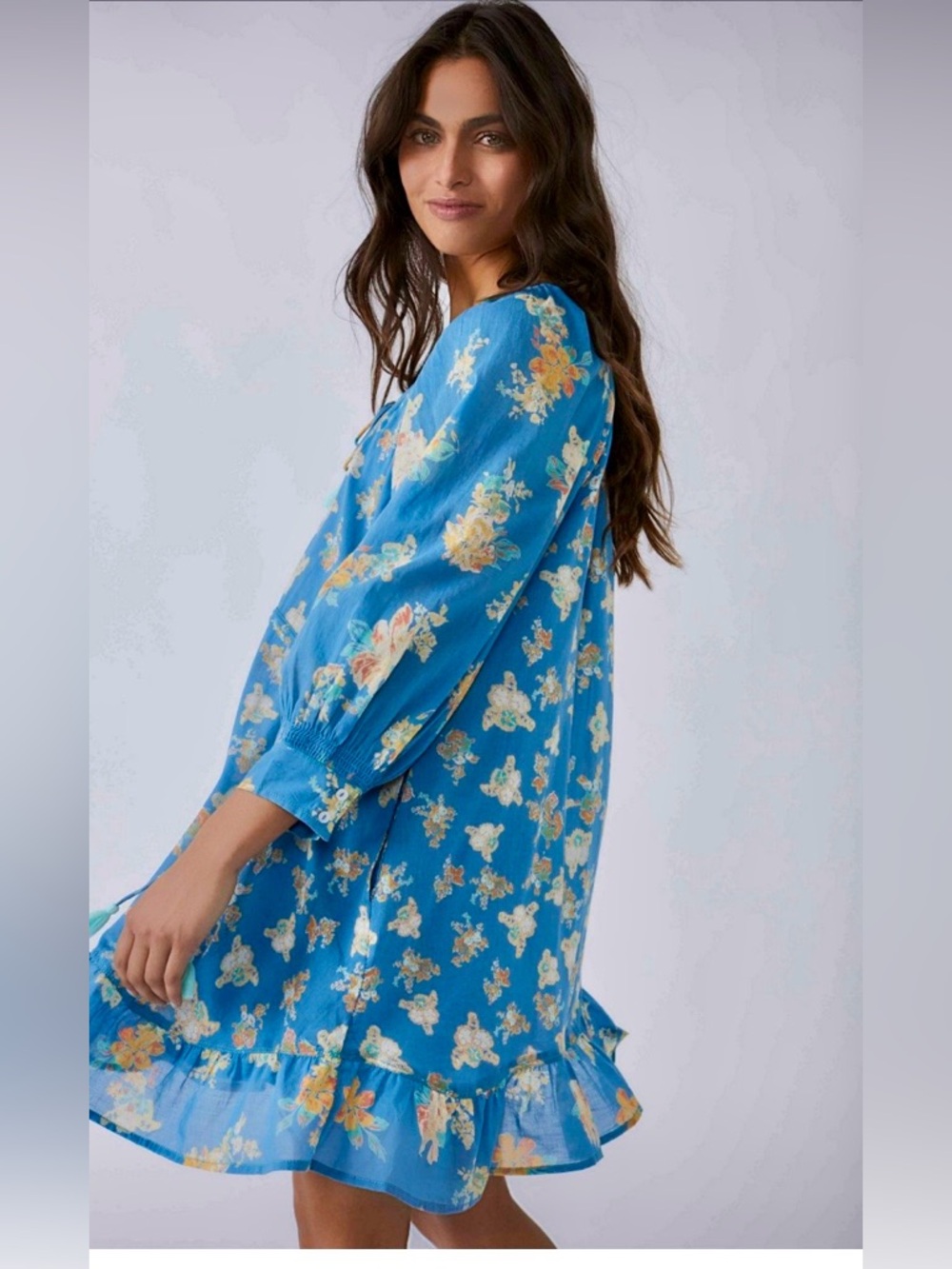Free People Blue Floral Mini Dress